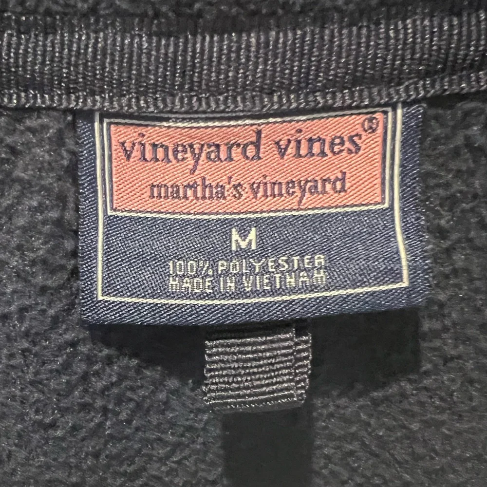 Vineyard Vines Men’s Navy Quarter Zip Fleece Pull Over Size Medium - Picture 5 of 6